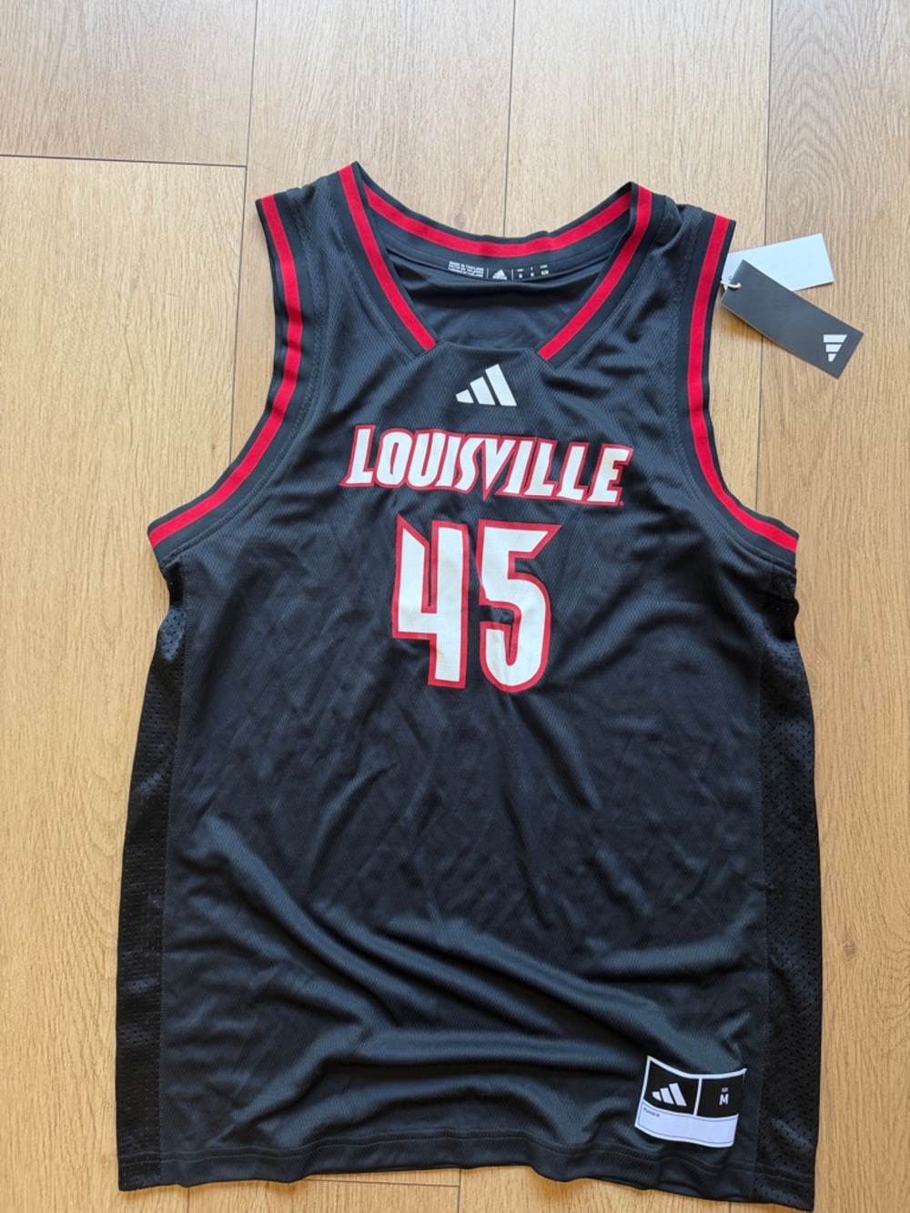 adidas Louisville Black Red Basketball Jersey #45